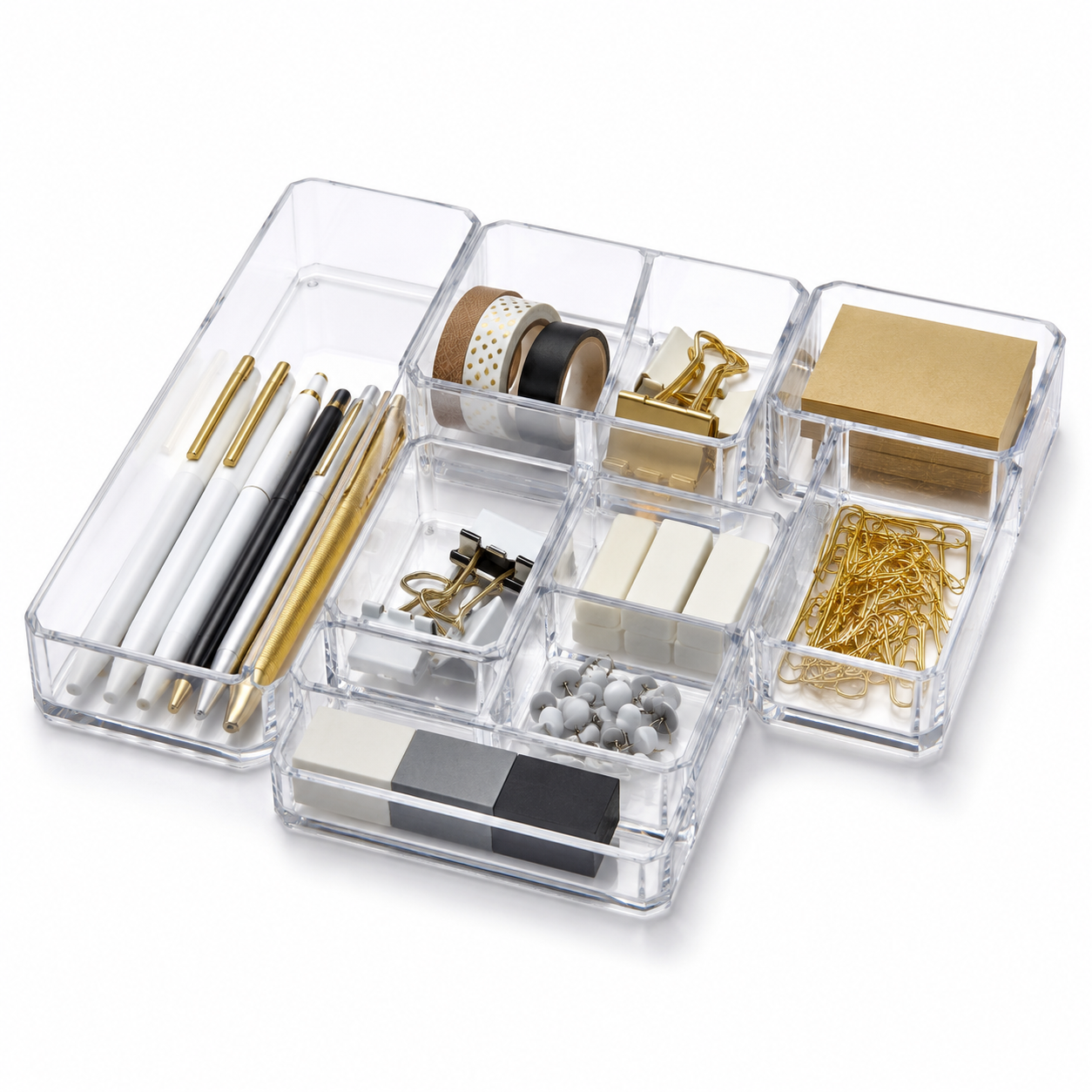 Modular Desk Drawer Organiser Set