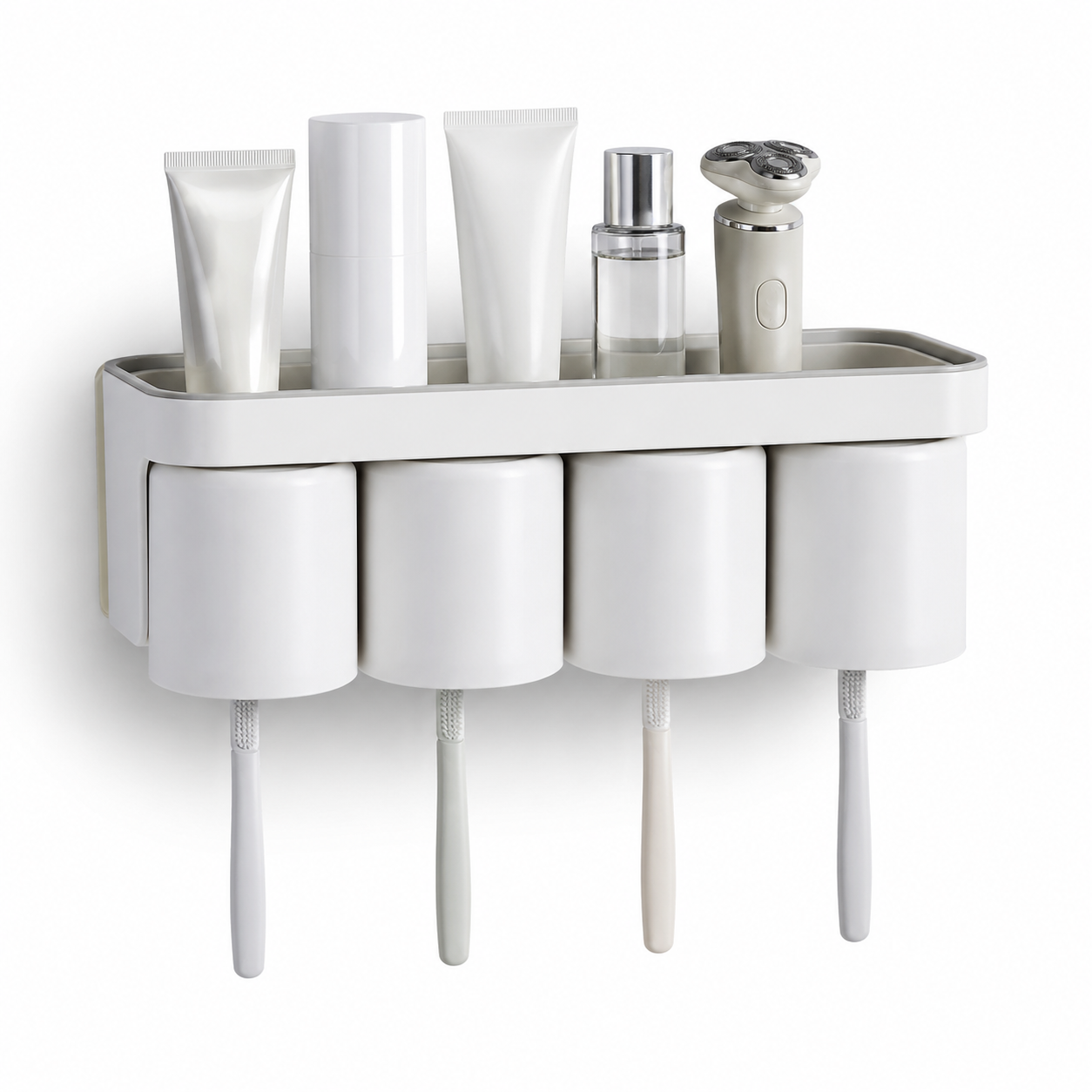 Wall-Mounted Toothbrush & Toiletry Holder
